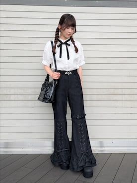 「NIBBLE POISON（ニブルポイズン）のアイテム」を使った、ひかりさん（レディース・150cm）の夏コーディネート