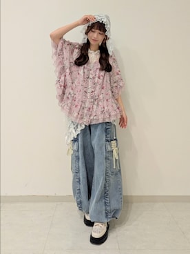 「myu:loret（ミュウロレット）のアイテム」を使った、ひかりさん（レディース・150cm）の夏コーディネート