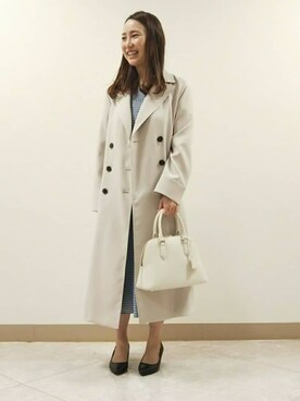 「UNTITLED（アンタイトル）の【日本製・本革】Comfit Dresser Pumps（コンフィットドレッサーパンプス）（パンプス、ブラック系）」を使った、51680さん（レディース・155cm）の春コーディネート