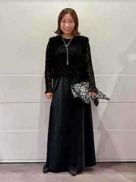 「UNTITLED（アンタイトル）のレースプルオーバー（Tシャツ/カットソー、ブラック系）」を使った、tokoさん（レディース）の夏コーディネート