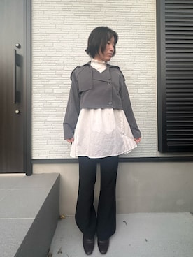 「H&M（エイチ・アンド・エム）のアイテム（その他パンツ）」を使った、nanakusa2028さん（レディース・161cm）の秋コーディネート