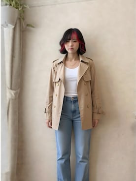 「アイテム（トレンチコート）」を使った、replicatorsさん（レディース・153cm・30代）の秋コーディネート