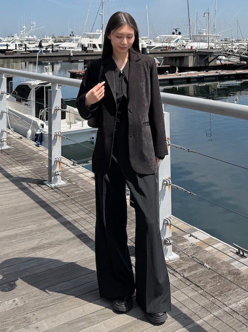 SENEE ウエストベルトテーラードジャケット ブラック M waist belt tailored jacket（ウエストベルトテーラードジャケット