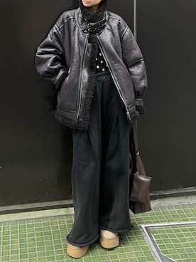 「SLY（スライ）のアイテム（ジャケット/アウター）」を使った、meiさん（レディース・161cm）の冬コーディネート