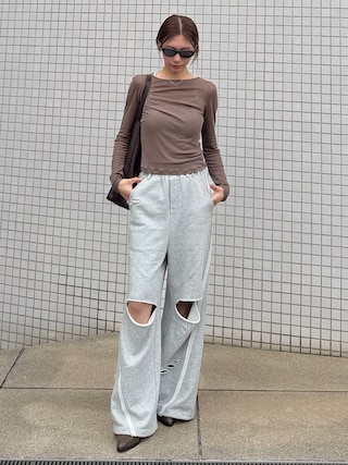 「LAZYANNE(レイジーアン)のソーラーウェスタンミドルブーツ(5cm)_AOL122 l 3カラー(ブーツ)」を使った、meiさん(レディース・161cm)の夏コーディネート