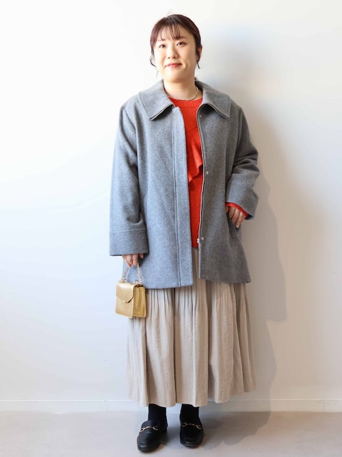 セール】【L～6L 大きいサイズ】ウールカルゼビッグカラーショート