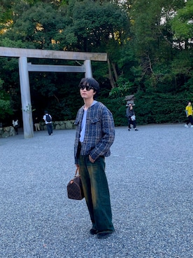 「アイテム（ノーカラージャケット）」を使った、atu20021103さん（メンズ・178cm）の冬コーディネート