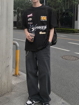 「HOOK（フック）のアイテム（トップス）」を使った、HOOK officialさん（メンズ・175cm）の夏コーディネート