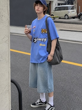 「HOOK（フック）のアイテム（トップス）」を使った、HOOK officialさん（メンズ・175cm）の夏コーディネート
