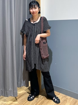 「SOMETHING（サムシング）のアイテム（パンツ）」を使った、阿部みかさん（レディース・158cm）の夏コーディネート