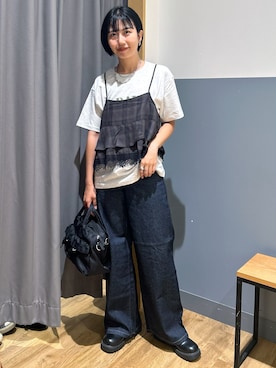 「SOMETHING（サムシング）のアイテム」を使った、阿部みかさん（レディース・158cm）の夏コーディネート