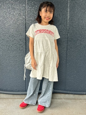 「アイテム（その他パンツ）」を使った、阿部みかさん（キッズ・134cm）の秋コーディネート