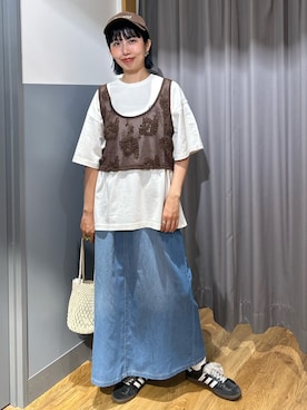 「BACK NUMBER（バックナンバー）のアイテム」を使った、阿部みかさん（レディース・158cm）の夏コーディネート
