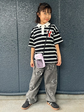 「アイテム（その他パンツ）」を使った、阿部みかさん（キッズ・132cm）の秋コーディネート