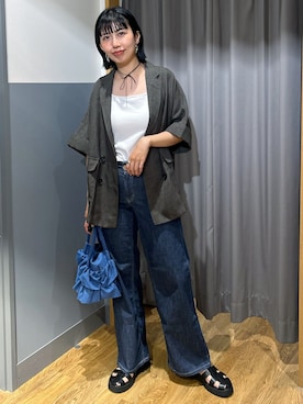 「SOMETHING（サムシング）のアイテム」を使った、阿部みかさん（レディース・158cm）の夏コーディネート