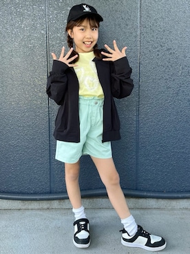 「Right-on（ライトオン）のアイテム（帽子）」を使った、阿部みかさん（レディース・132cm）の春コーディネート