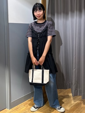 「SOMETHING（サムシング）のアイテム」を使った、阿部みかさん（レディース・158cm）の夏コーディネート