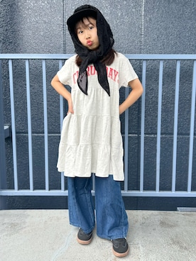 「Right-on（ライトオン）のアイテム（帽子）」を使った、阿部みかさん（キッズ・132cm）の夏コーディネート