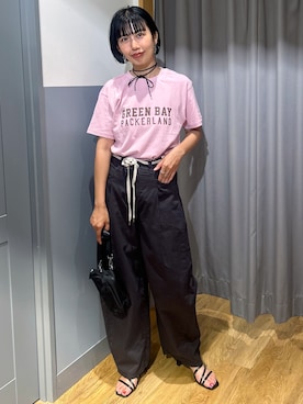 「SOMETHING（サムシング）のアイテム（パンツ）」を使った、阿部みかさん（レディース・158cm）の夏コーディネート