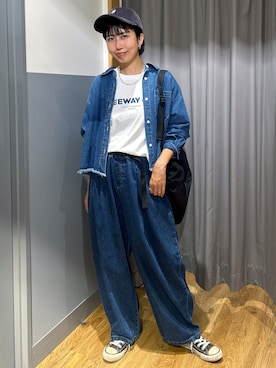 「Right-on（ライトオン）のアイテム（帽子）」を使った、阿部みかさん（レディース・158cm）の秋コーディネート