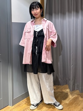阿部みかさん（レディース・158cm）の夏コーディネート