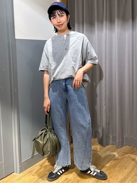 「Right-on（ライトオン）のアイテム（帽子）」を使った、阿部みかさん（レディース・158cm）の春コーディネート