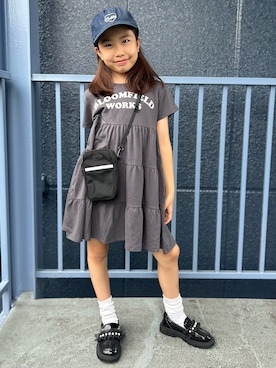 「アイテム（帽子）」を使った、阿部みかさん（キッズ・132cm・10代）の夏コーディネート
