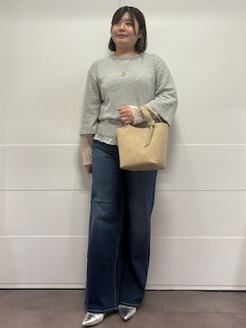 「UNTITLED（アンタイトル）のアイテム（アクセサリー）」を使った、宮本 衣紗さん（レディース・163cm）の秋コーディネート