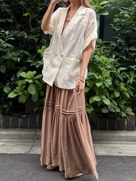 「アイテム（シューズ、ゴールド系）」を使った、こちゅさん（レディース・159cm）の夏コーディネート