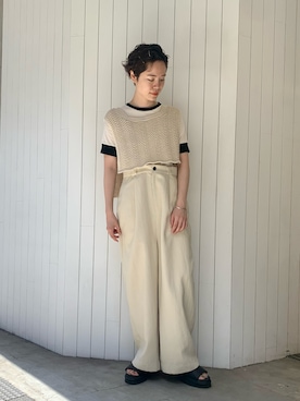「note et silence （ノートエシロンス）のアイテム（パンツ）」を使った、えぐちさん（レディース・162cm）の夏コーディネート