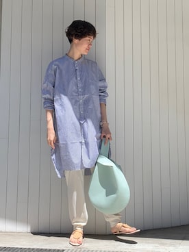 「note et silence （ノートエシロンス）のアイテム（パンツ）」を使った、えぐちさん（レディース・162cm）の夏コーディネート