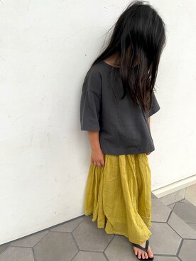 「CIAOPANIC TYPY（チャオパニックティピー）の【ママとおそろい】indiaボイルスカウチョ（その他パンツ）」を使った、shii&saaさん（キッズ・100cm）の夏コーディネート