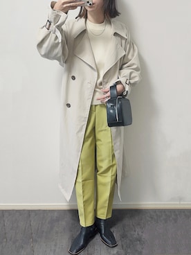 「reca（レカ）のアイテム（トレンチコート）」を使った、まなみさん（レディース・166cm）の冬コーディネート