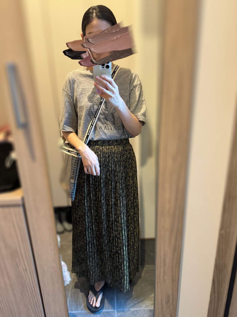 ADAMETROPE☆ シアー楊柳プリントプリーツスカート 新品 セール】シアー楊柳プリントプリーツスカート(502942240