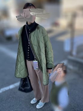 「agnes b.（アニエスベー）のM001 CARDIGAN カーディガンプレッション（カーディガン/ボレロ）」を使った、tsuigekin0otsuboneさん（レディース・164cm）の冬コーディネート