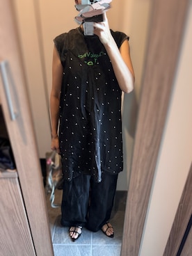 「KOBE LETTUCE（コウベレタス）の[ 春名亜美さんコラボ ]選べるロゴプリントカットソー（Tシャツ/カットソー、グレー系）」を使った、tsuigekin0otsuboneさん（レディース・165cm）の夏コーディネート