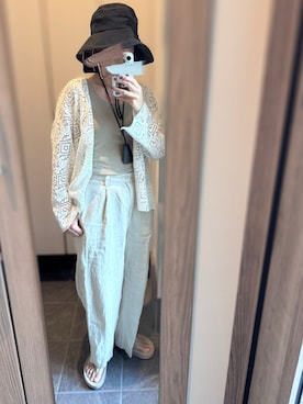「SHENERY（シーナリー）のレースブラウス（シャツ/ブラウス、ホワイト系）」を使った、tsuigekin0otsuboneさん（レディース・165cm）の夏コーディネート