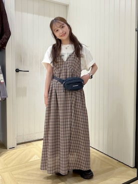 「LOWRYS FARM（ローリーズファーム）のMarilyn MonroeフォトTEE  666047（Tシャツ/カットソー、ホワイト系）」を使った、rinangoさん（レディース・146cm）の春コーディネート