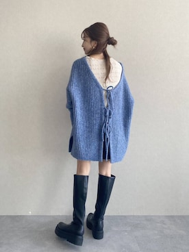 「着痩せ」｜「アイテム（ブーツ）」を使った、rinangoさん（レディース・146cm）の秋コーディネート
