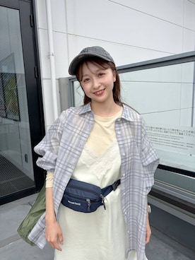 「LOWRYS FARM（ローリーズファーム）のＷａｓｈｅｄＣＡＰＮＥＷＥＲＡ　283939（キャップ、ブラック系）」を使った、rinangoさん（レディース・146cm）の春コーディネート