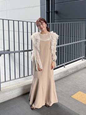 「LOWRYS FARM（ローリーズファーム）のバレエシューズ 1049086（バレエシューズ、ブラウン系）」を使った、rinangoさん（レディース・146cm）の夏コーディネート