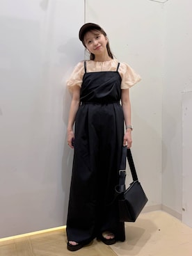 「LOWRYS FARM（ローリーズファーム）の【LFM(U)】newhattan／ＬＯＧＯ　ＣＡＰ　 581267（キャップ、ブラウン系）」を使った、rinangoさん（レディース・146cm）の春コーディネート