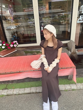 「アイテム（ニットキャップ/ビーニー）」を使った、rinangoさん（レディース・146cm）の夏コーディネート