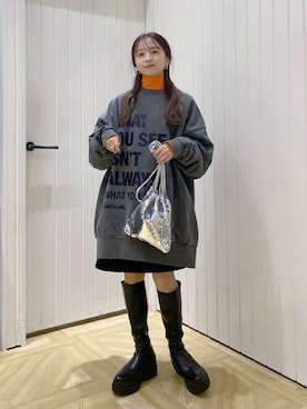 「アイテム（スウェット）」を使った、rinangoさん（レディース・146cm・20代）の冬コーディネート