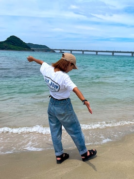 「SHAKA（シャカ）のアイテム（シューズ）」を使った、bさん（レディース・148cm）の夏コーディネート