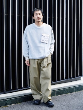 「PUBLIC TOKYO（パブリックトウキョウ）のアイテム（スウェット）」を使った、CREO STOREさん（メンズ・175cm）の秋コーディネート
