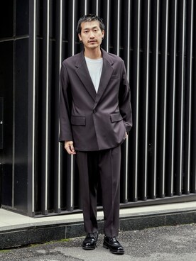 「PUBLIC TOKYO（パブリックトウキョウ）のアイテム（スラックス）」を使った、CREO STOREさん（メンズ・175cm）の秋コーディネート