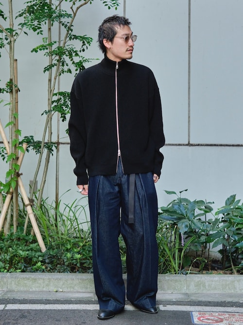 パブリックトウキョウ　バウンドウールドライバーズニット　ブラック バウンドウールドライバーズニット（ニット/セーター）｜PUBLIC