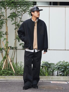 「PUBLIC TOKYO（パブリックトウキョウ）のアイテム（MA-1）」を使った、CREO STOREさん（メンズ・175cm）の秋コーディネート