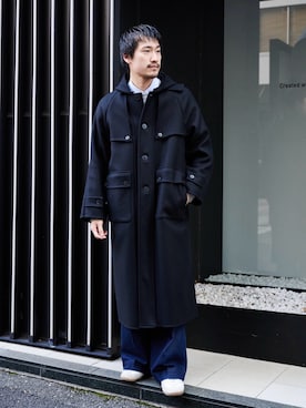「PUBLIC TOKYO（パブリックトウキョウ）のアイテム（ダッフルコート）」を使った、CREO STOREさん（メンズ・175cm）の冬コーディネート